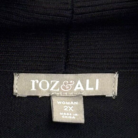 Roz & Ali Women's (2X) Black Sleeveless Cowl Neck Sweater 9”of Material for Cowl - Picture 9 of 11